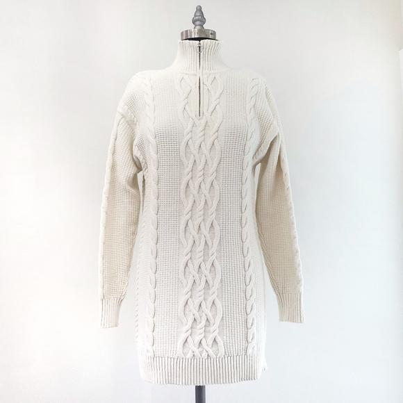 Aritzia Sunday Best Demi Chunky Cable Knit Ribbed Sweater Dress - Picture 2 of 14